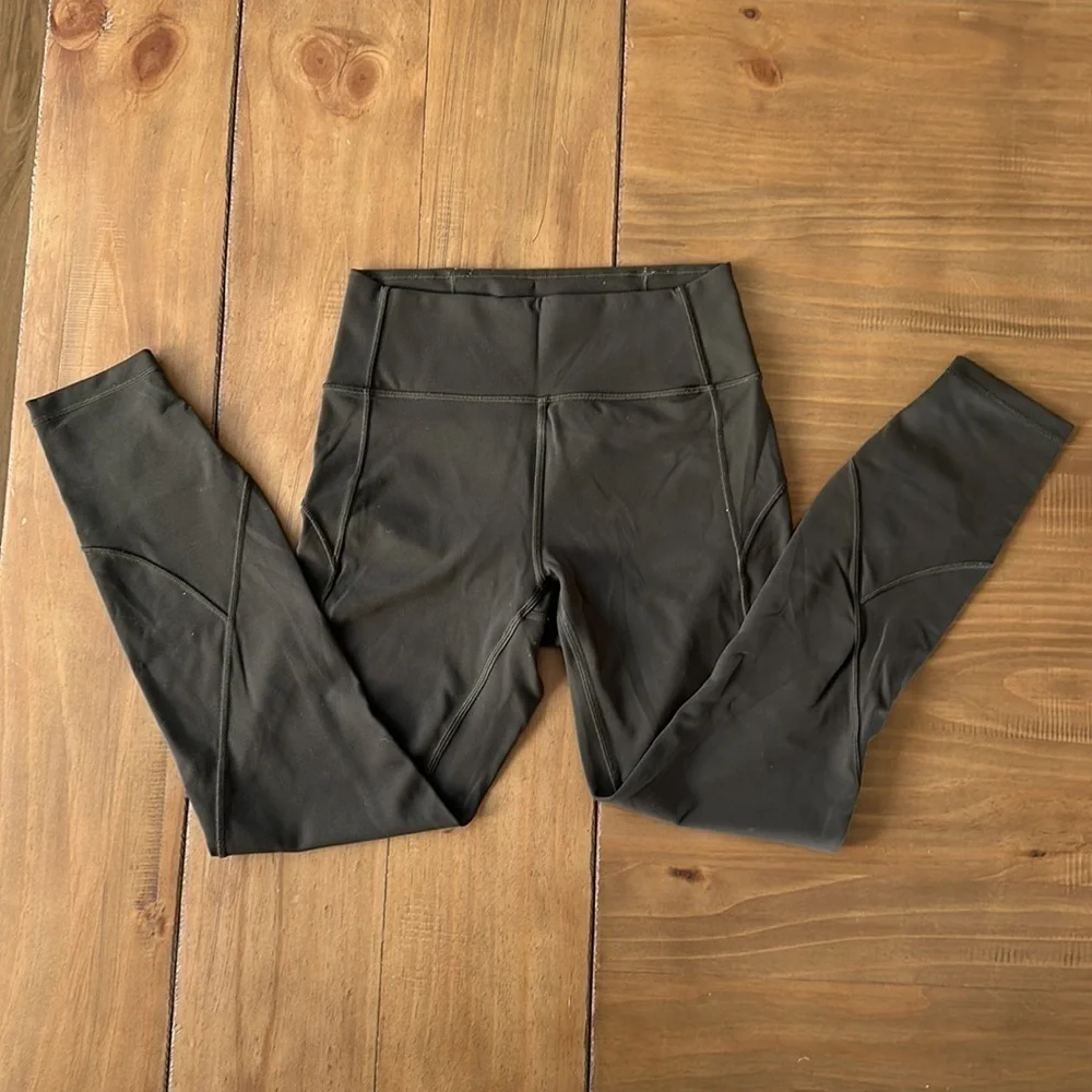 Lululemon Olive In Movement 7/8 Leggings